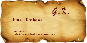 Gani Kadosa névjegykártya